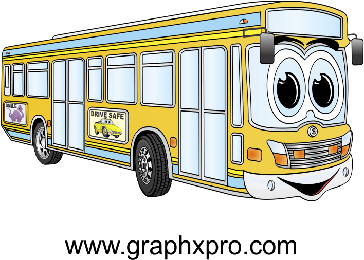 Buses, Cartoons, Animated Cartoons, Cartoon, Busses, - Public Bus Cartoon (735x554)