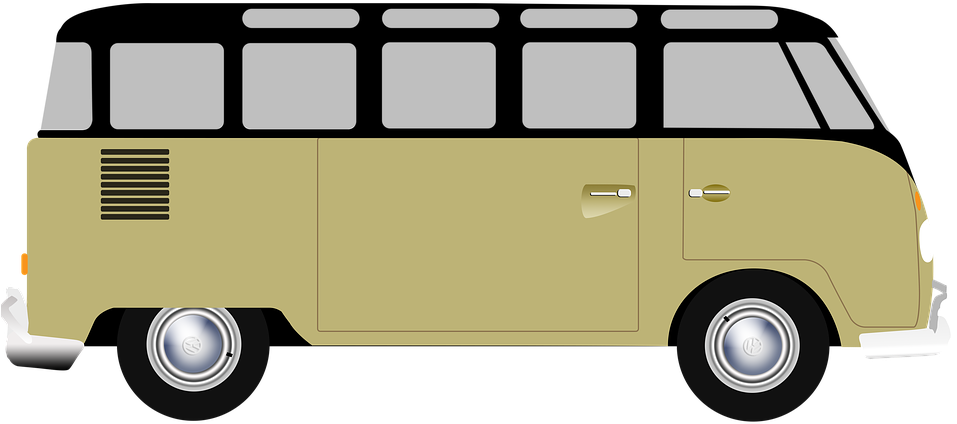 Vw Bus Clipart 18, - Van Cartoon (960x443)
