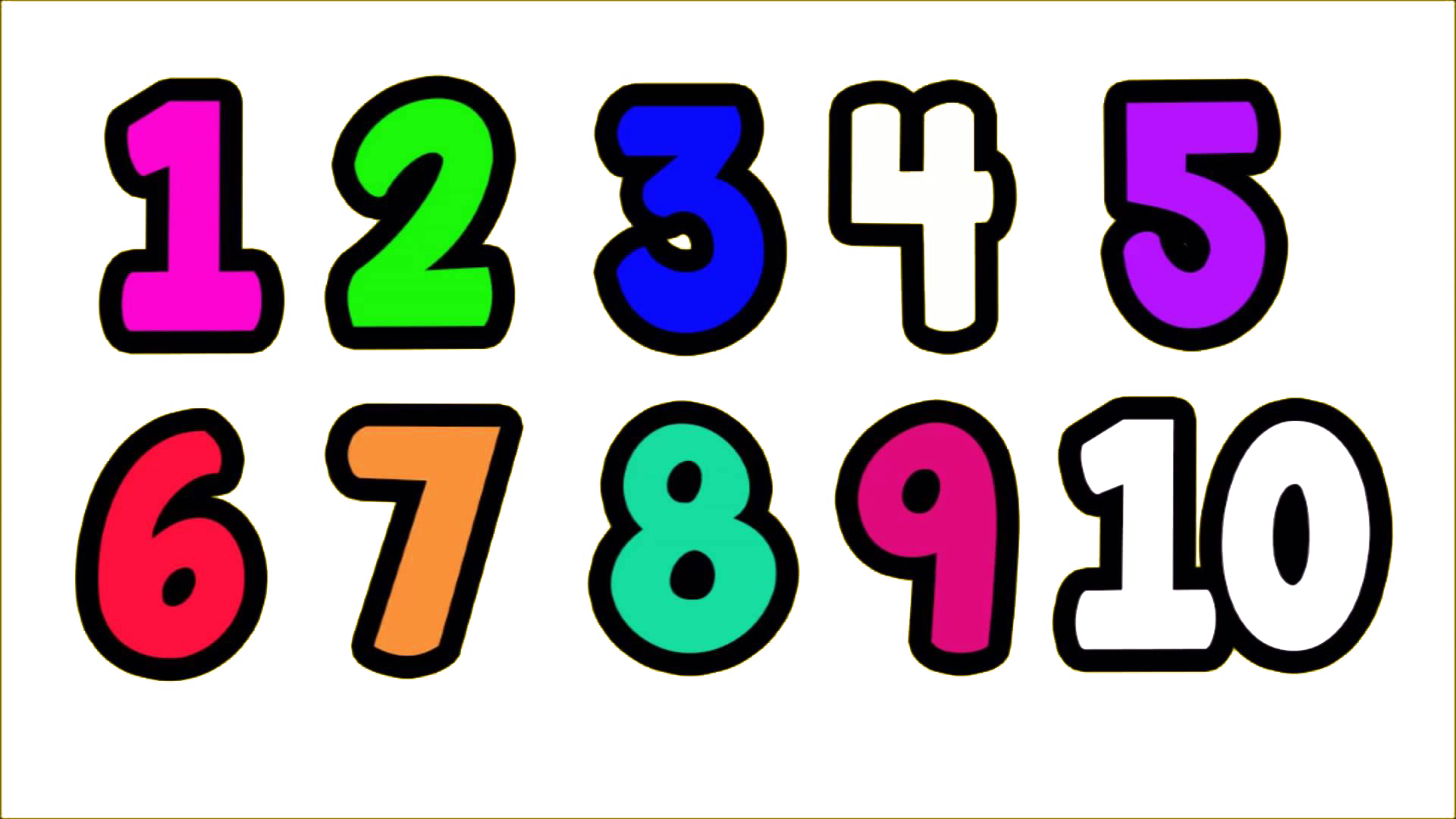 1 To 10 Numbers Transparent Png - Numbers 1 To 10 (1920x1080)