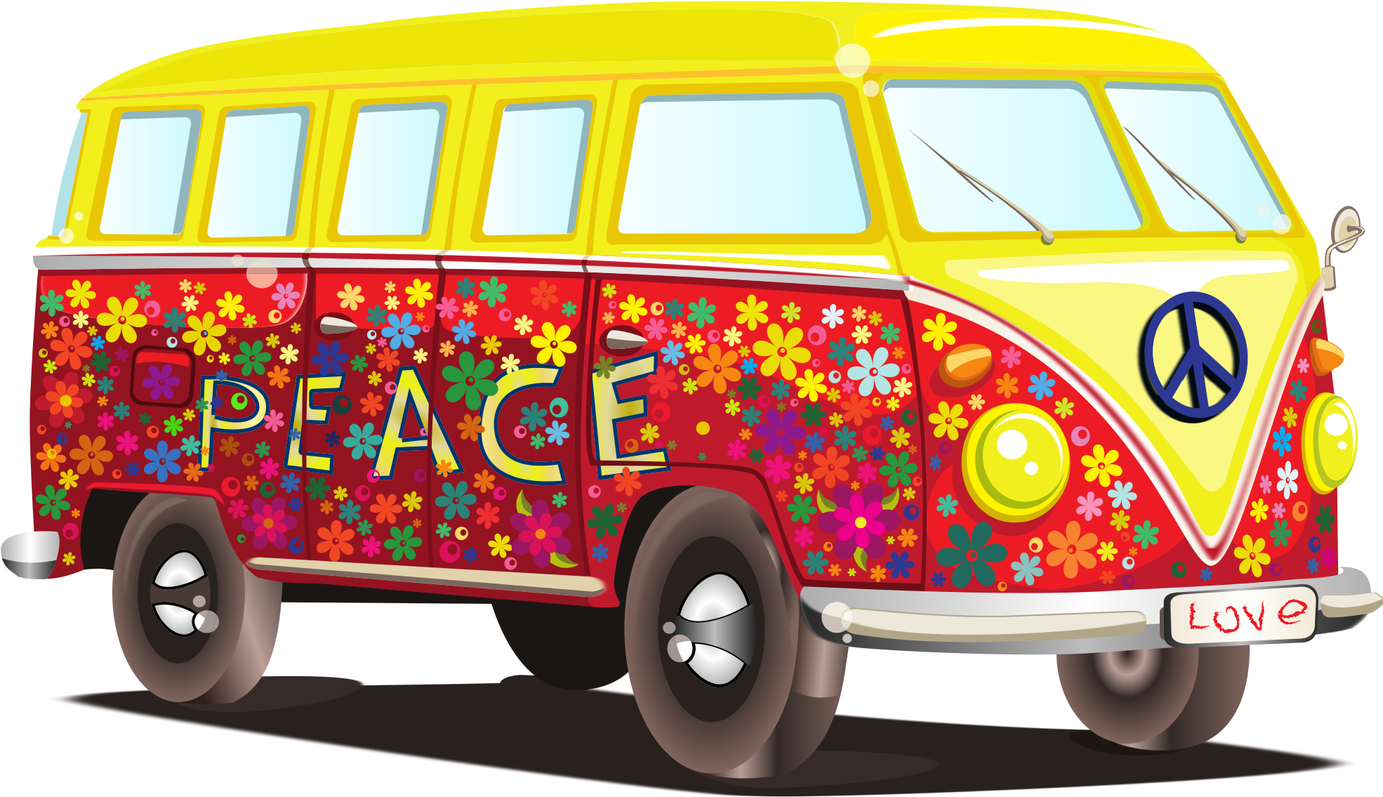 File - Vw Peace And Love - (2000x1250) Png Clipart Download. 