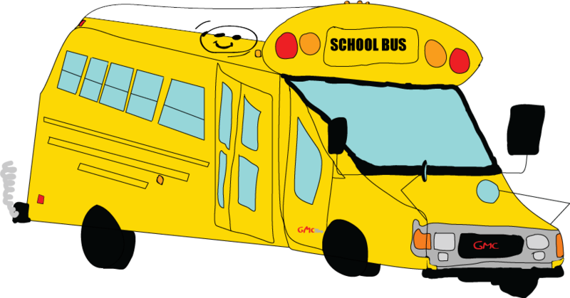 A Drawing Of A School Bus Transparent - School Bus Transparent (800x419)