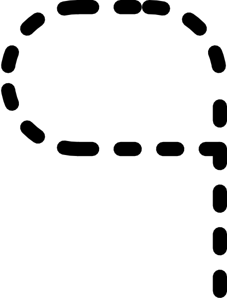 Numbers Tracing Clip Art - Number 9 Tracing Clipart (456x598)