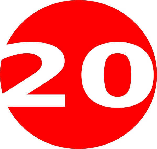 Clip Art Image Of Number 20 (600x568)