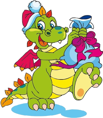Dragon Cartoon Images - Christmas Dragon Clipart (400x400)