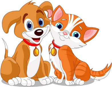 Cats And Dogs - Cat And Dog Cartoon (400x400)