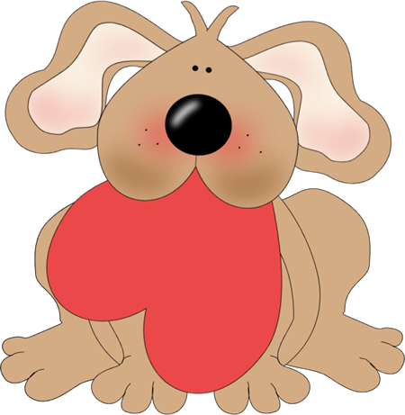 Dog Heart Clip Art - Dog With Heart Clipart (450x461)