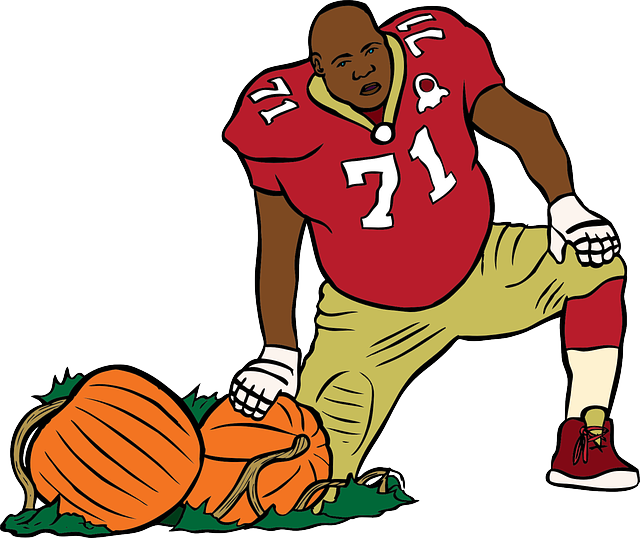Player Food, Pumpkin, Cartoon, Big, Sports, Football, - Animated Football Player (640x538)