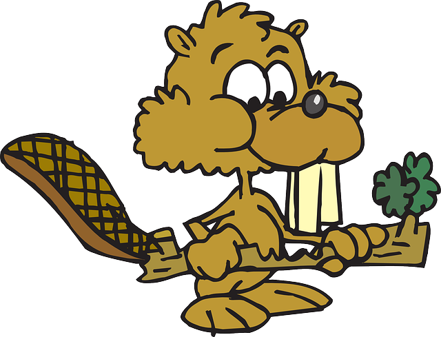 Twig Food, Cartoon, Beaver, Art, Eating, Animal, Twig - Cartoon Animals Eating Food (640x489)