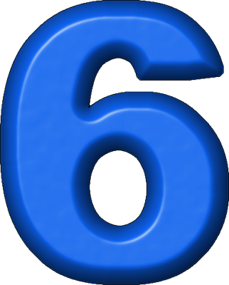 Blue Clipart Number 6 - Refrigerator Magnet (322x400)