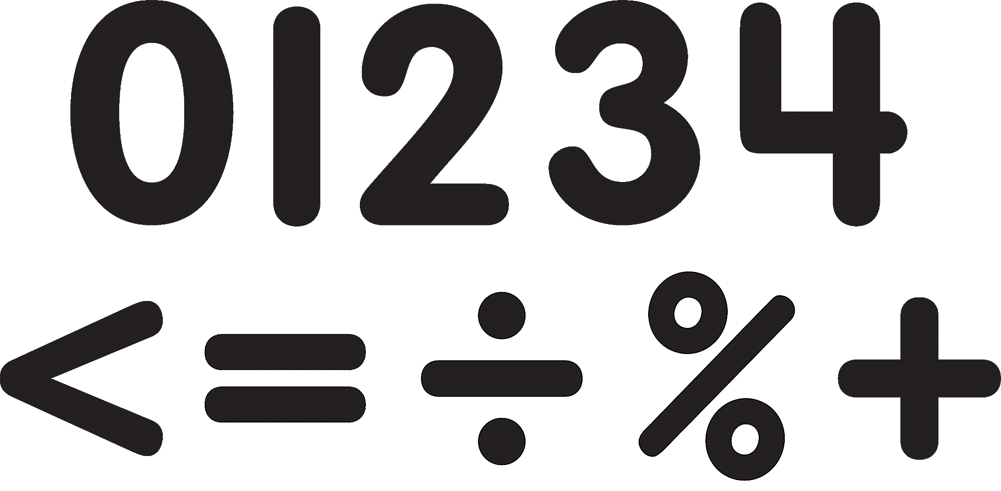 Black Classic 2 1/2" Magnetic Numbers - Magnetic Numbers (2000x982)