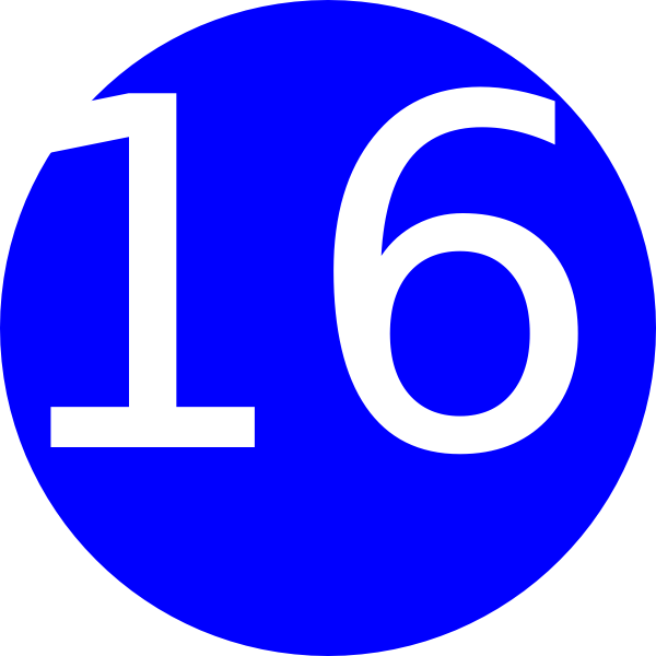Number 16 Clipart (600x600)