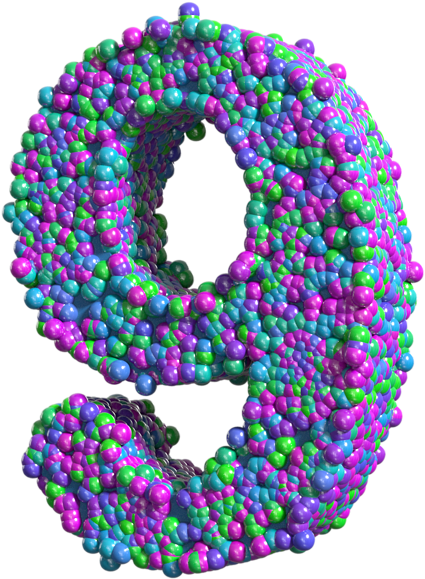 Colorful Number Nine Transparent Png Clip Art Image - Teth (448x600)