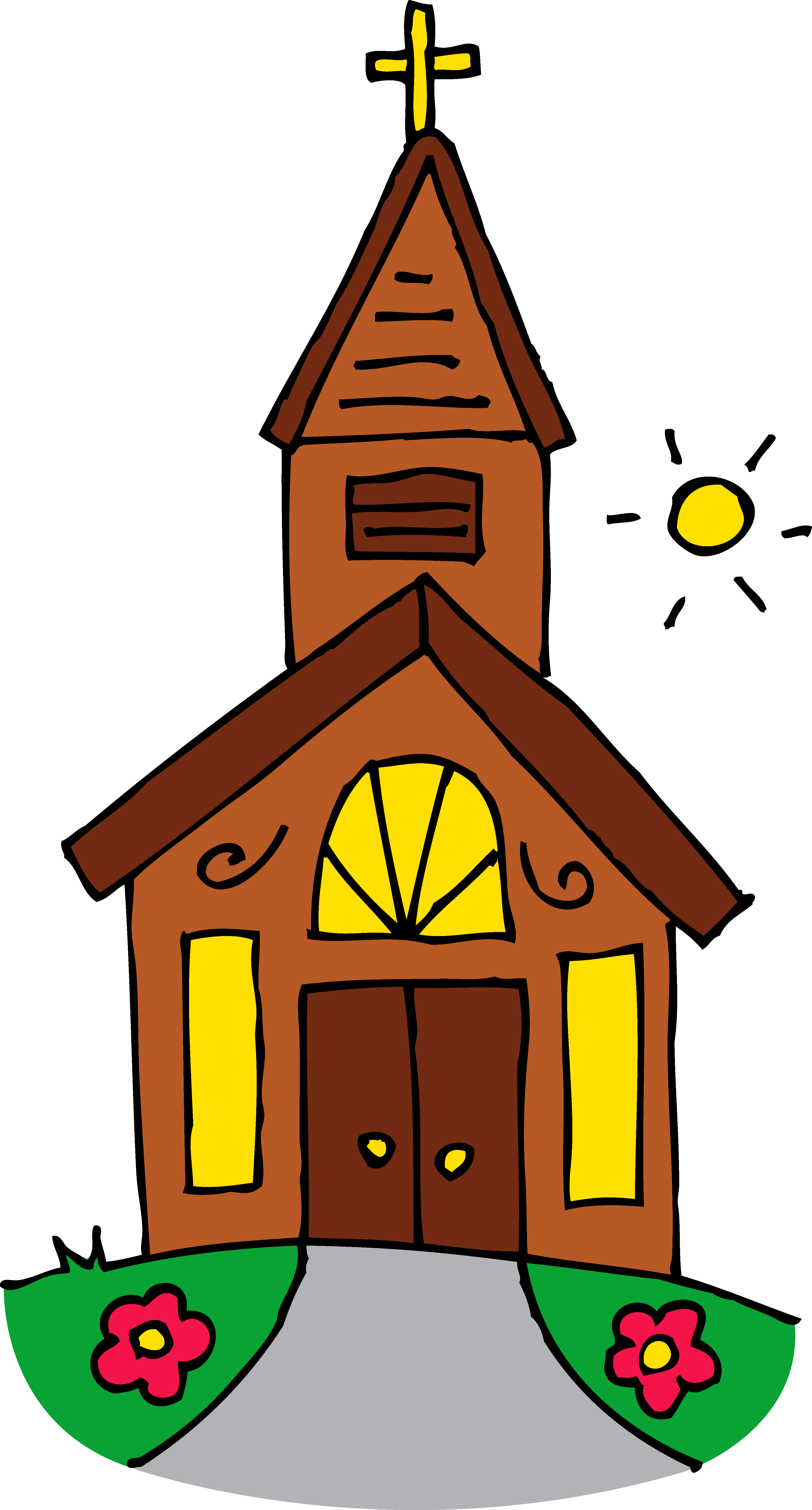 How To Draw A Church, Step By Step, Buildings, Landmarks - Cute Church Clipart (3638x6764)