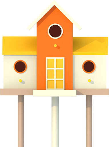 Why Choose To Live With Us Bird House Cluster Orange - Student Roost - Mealmarket Exchange (381x510)