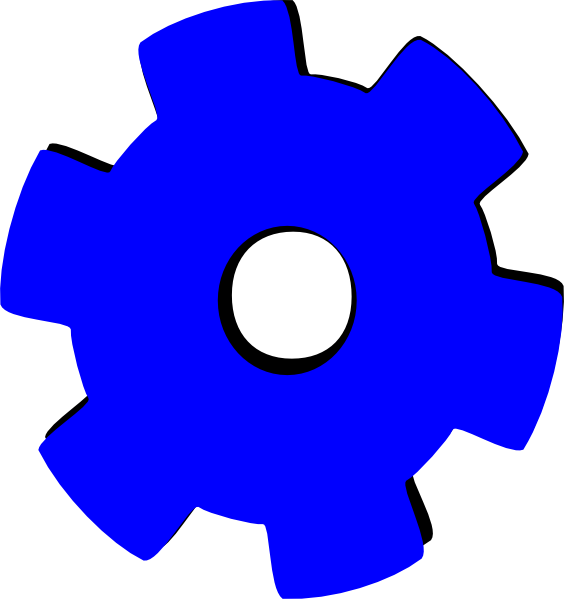 Baby Bottle Blue Clip Art Vector - Blue Gear Clipart (564x599)