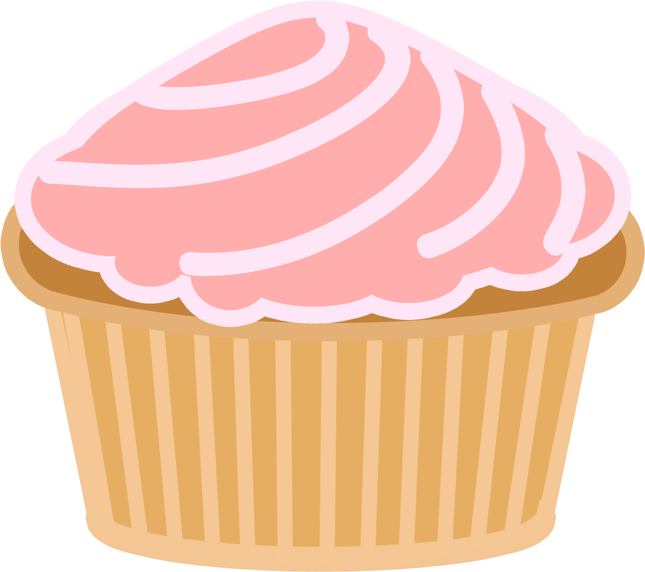 Pink Swirl Cupcake By Quick-stop On Clipart Library - Cup Cake Animation Png (3000x3000)