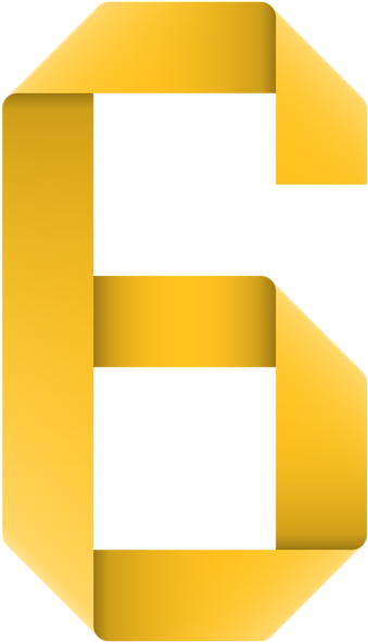 Ribbon Number Six Transparent Png Clip Art Image - Ribbon Number Six Transparent Png Clip Art Image (349x600)