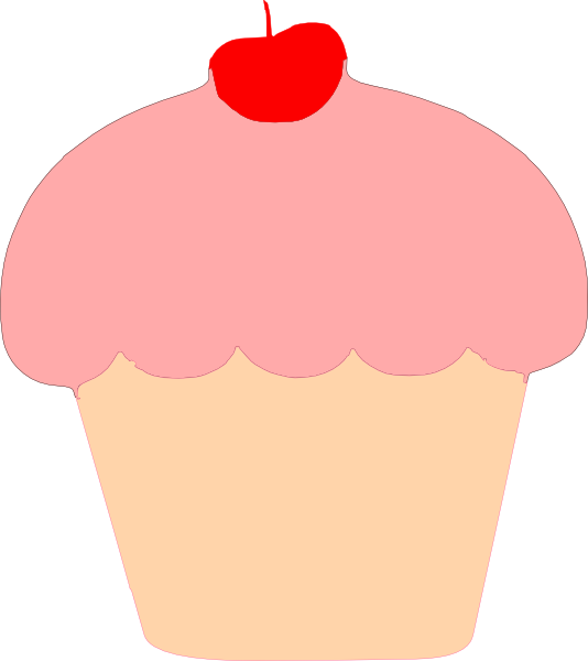 Cupcake Clipart Cute - Pink Frosting Cupcake Clipart (534x600)
