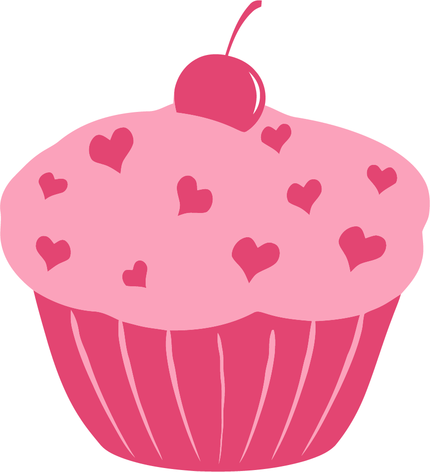 Heart Cupcake Clipart Png - Clip Art Pink Cupcake (868x953)