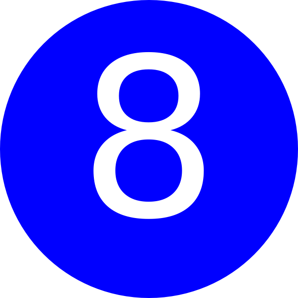 Blue Number 8 Clip Art - Blue Number 8 Clip Art (600x600)