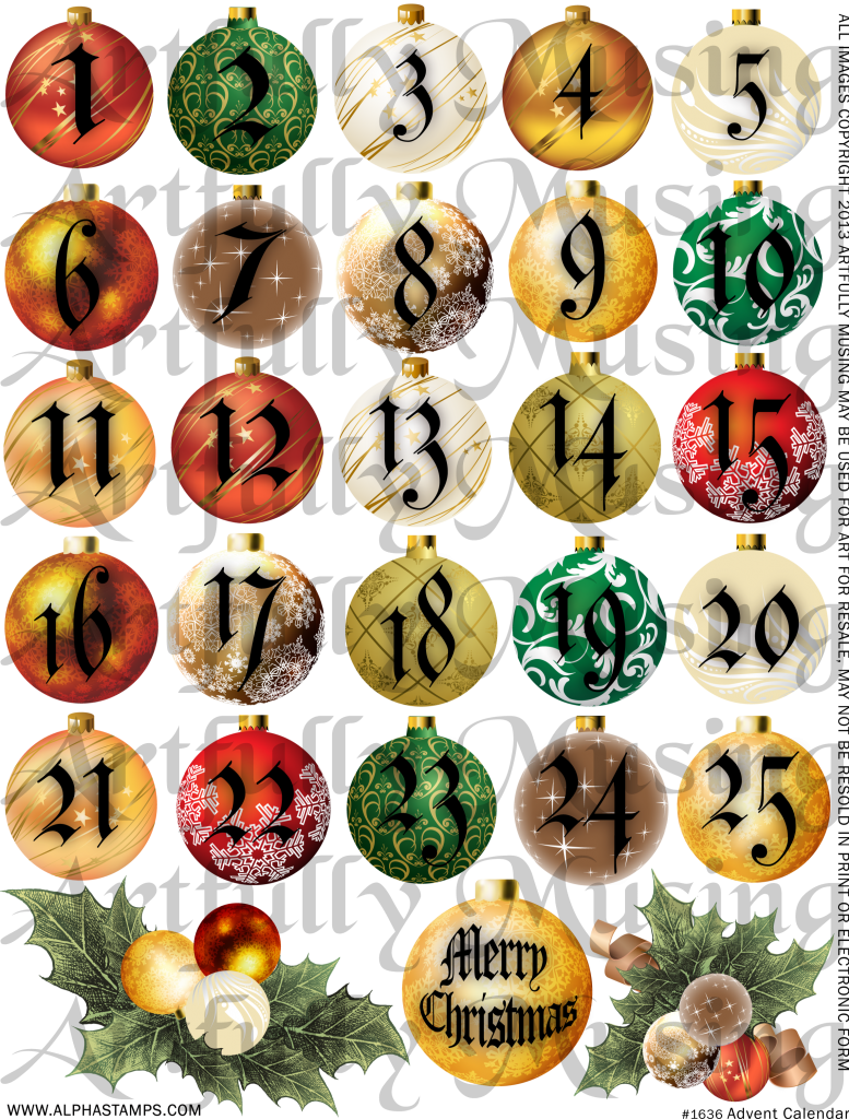 Christmas Tree Advent Calendar Tutorial, New Collage - Christmas Trees With Numbers (777x1024)