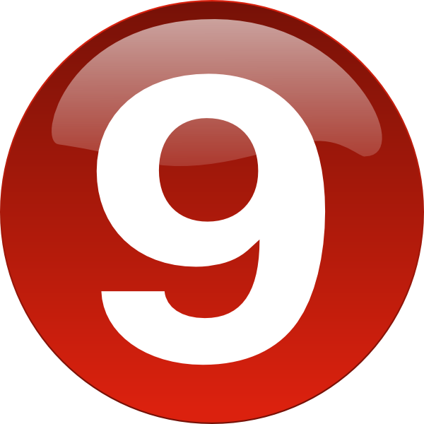 Bullet 9 Red 9 Clip Art At Clker - Bullet 9 Red 9 Hi (600x600)