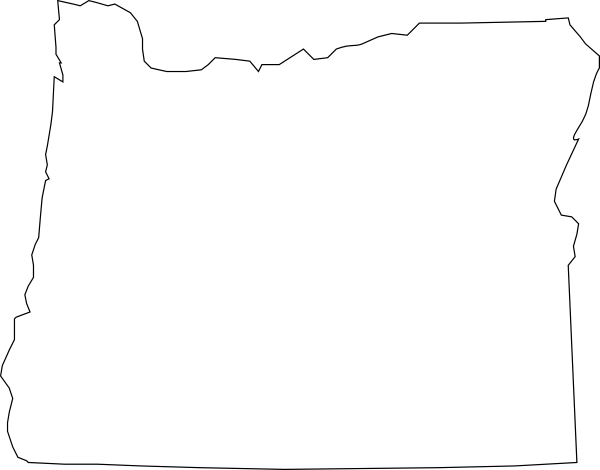 Oregon Clipart Oregon Outline - Oregon White Png (600x470)