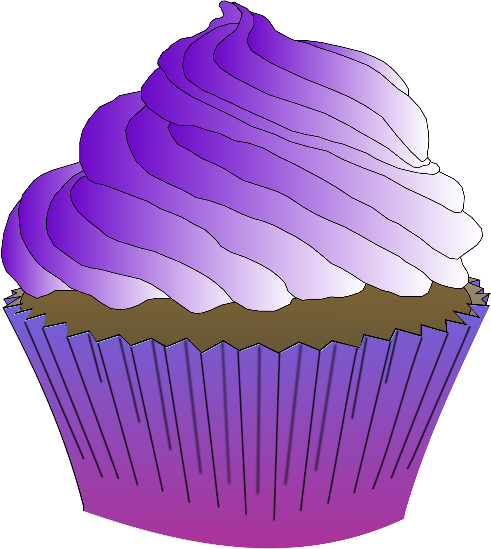 Icing Clipart Chocolate Muffin - Purple Cupcake Clipart (2204x2400)