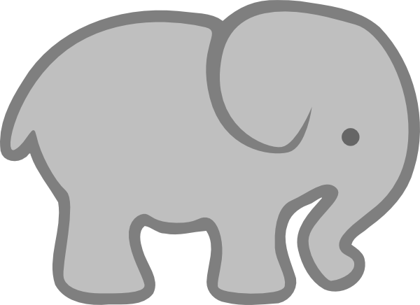 Gray Elephant Outline Clip Art - Pink Elephant Cut Out (600x436)
