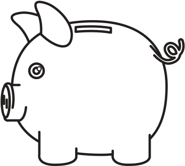 Black Silhouette Of Moneybox In Shape Of Pig - Kansai Electric Power Company (550x550)