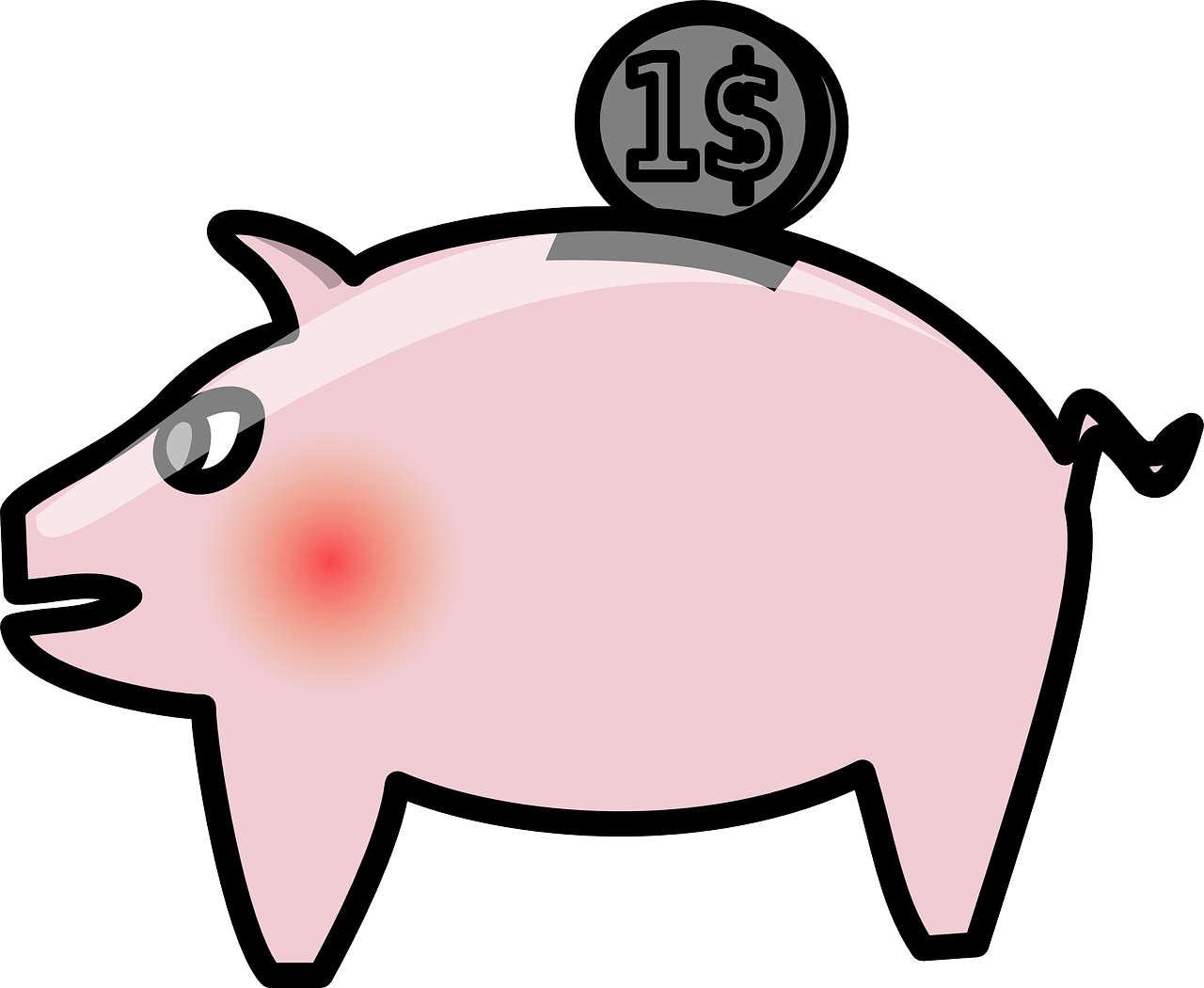 Piggy Bank Black And White 18, - Symbol Of Saving Money (914x750)