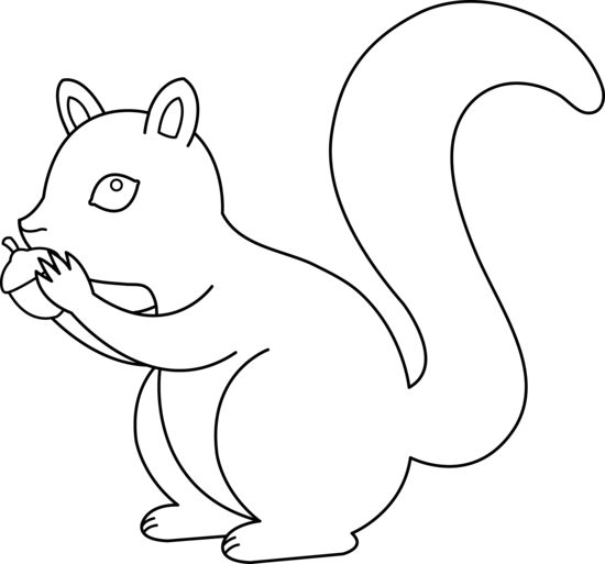 Squirrel Black And White Squirrel Clip Art Black And - Squirre Black And White Clipart (550x513)
