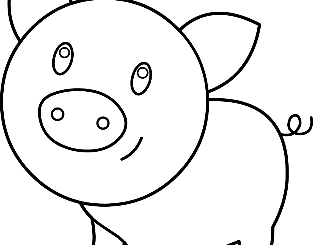 Peppa Pig Coloring Pages Cartoon Free Printable Animals - Pig (1024x800)