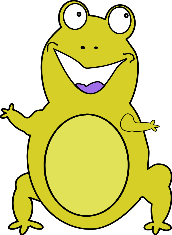 Frog Smiling Cartoon Funny Comic - Clip Art (600x821)
