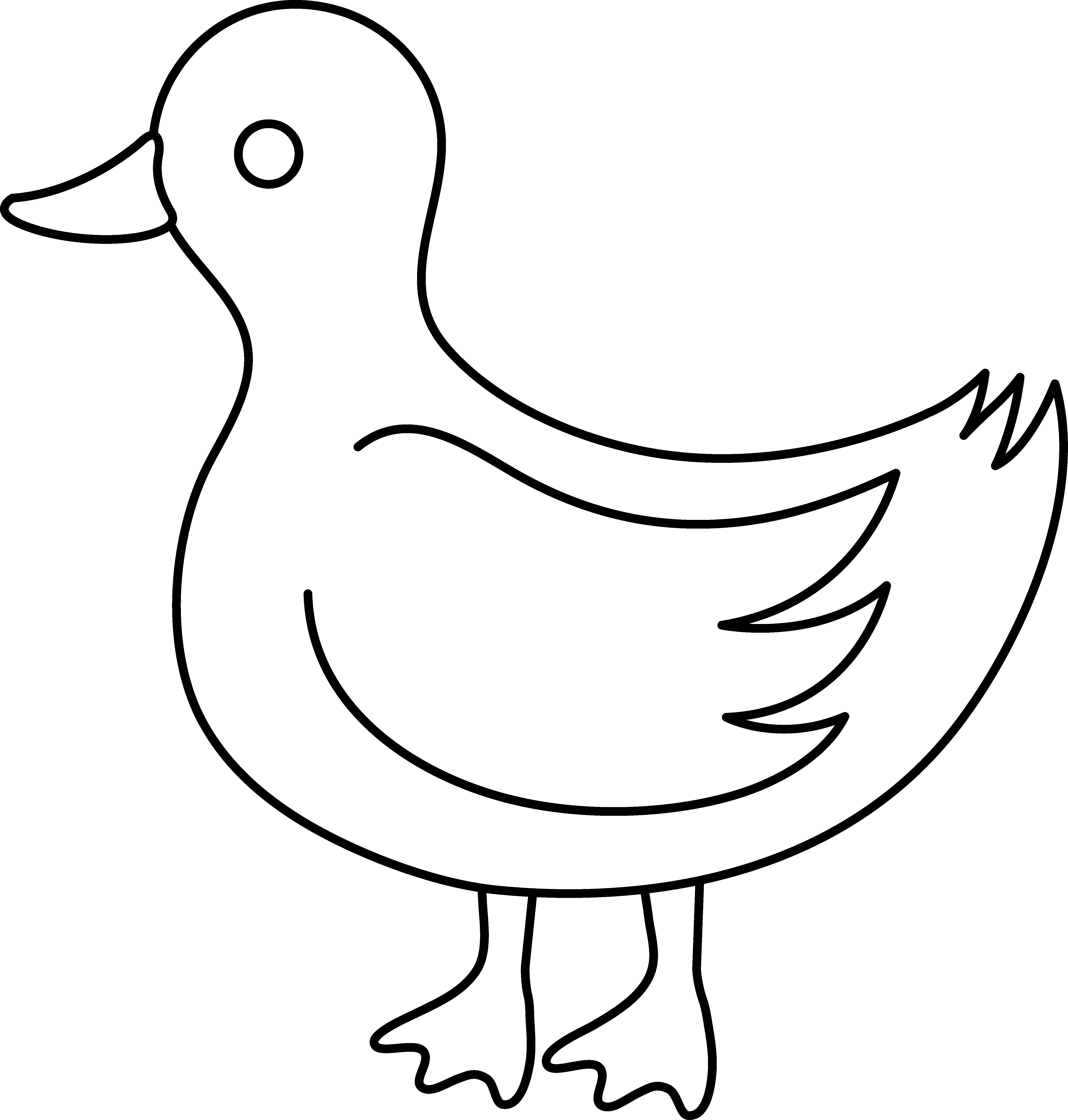 Duck - White Duck Outline (5147x5401)