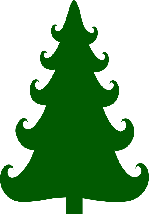 This - Cute Christmas Tree Silhouette (500x715)
