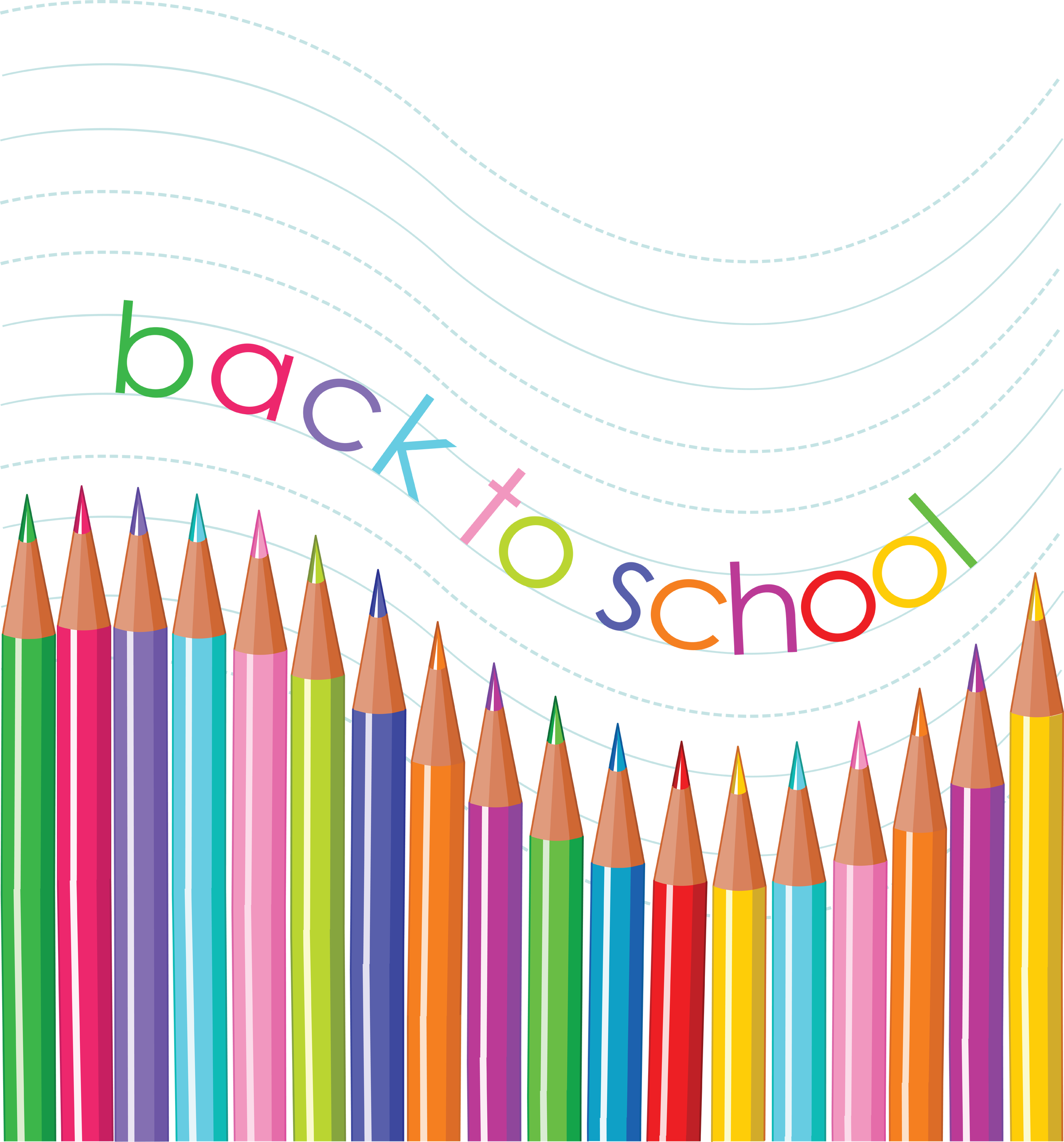 An Illustration Of Colored Pencils With The Message, - Back To School Pencils (2400x2575)
