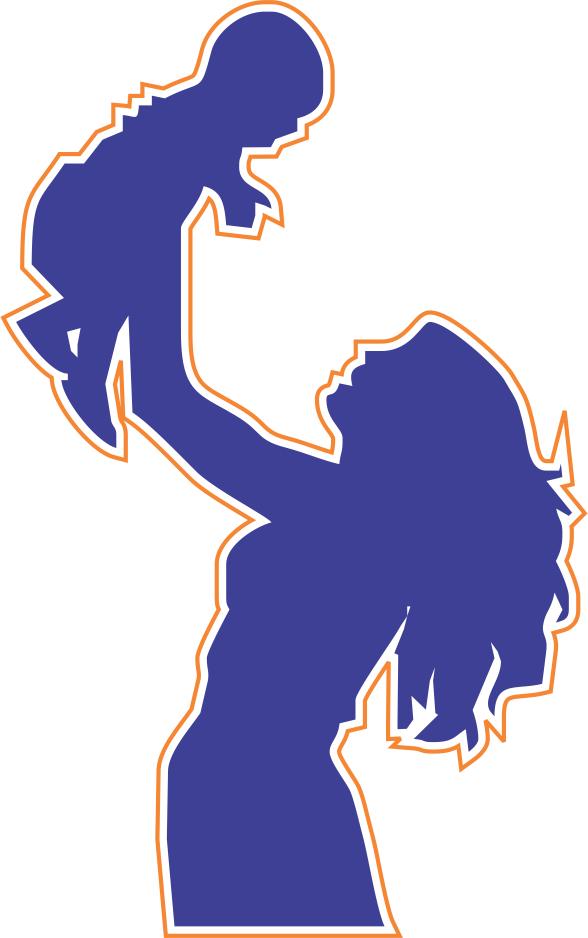 Infant Development Clipart - Mother And Daughter Silhouette (588x938)