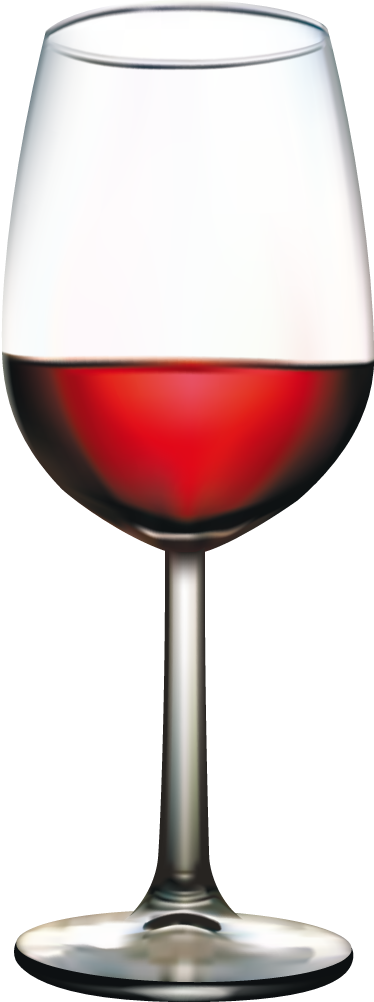 Glass Of Wine Wall Sticker - Wine Glass Vector (374x1002)