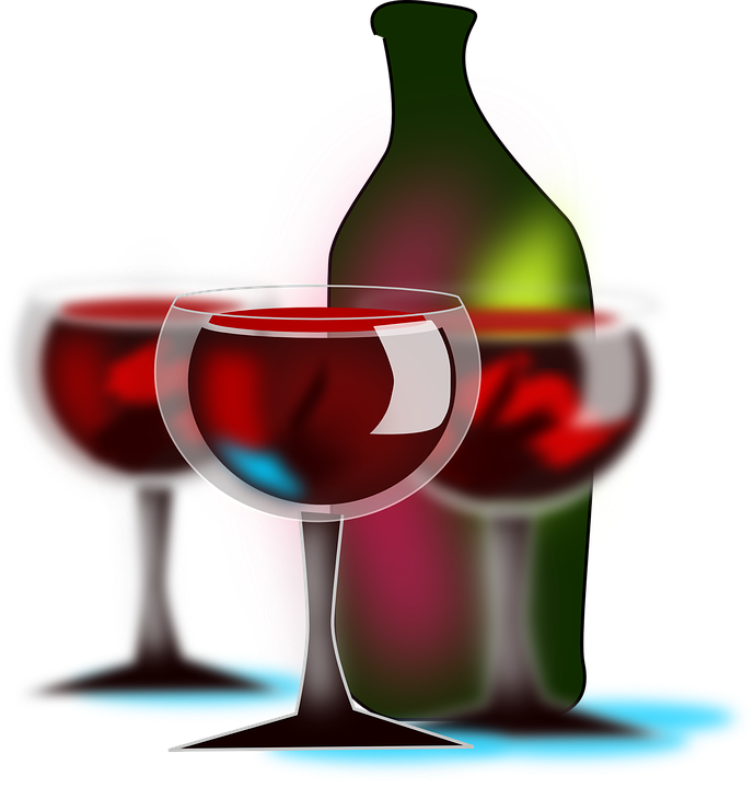 Wine Glass Graphic 20, - Botella De Vino Png Transparente (689x720)
