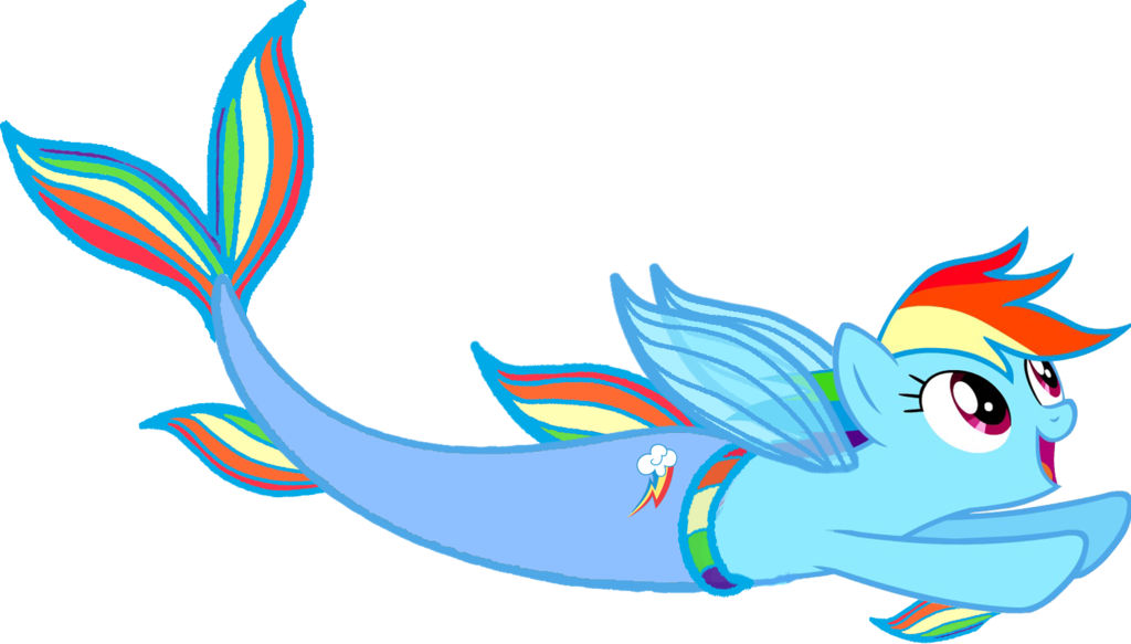 Merpony Rainbow Dash By Saphirabjarskular - My Little Pony Merpony (1024x583)