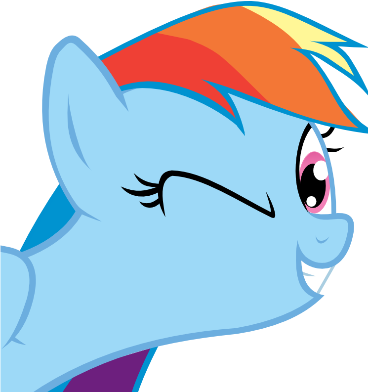 Rainbow Wink By Hollow-whispers - Rainbow Dash Wink (744x1052)