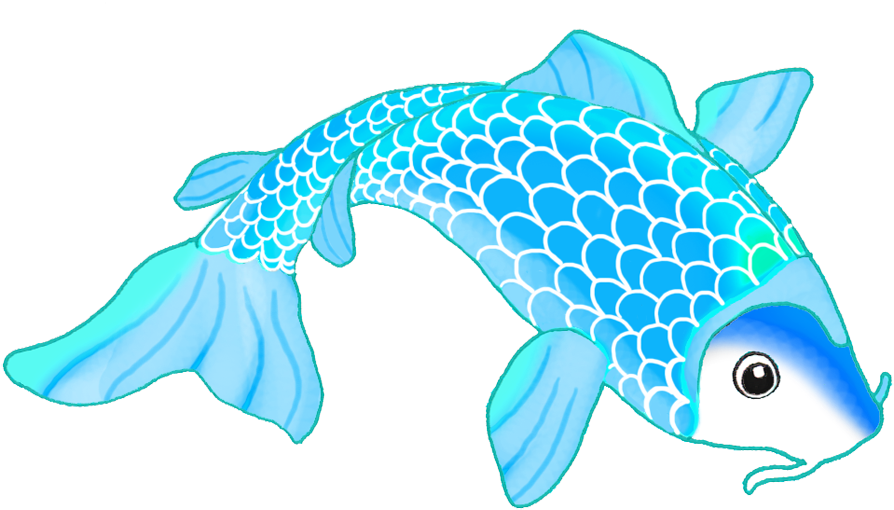 Colorful Koi Fish Drawings - Fish Drawing Png (1004x637)