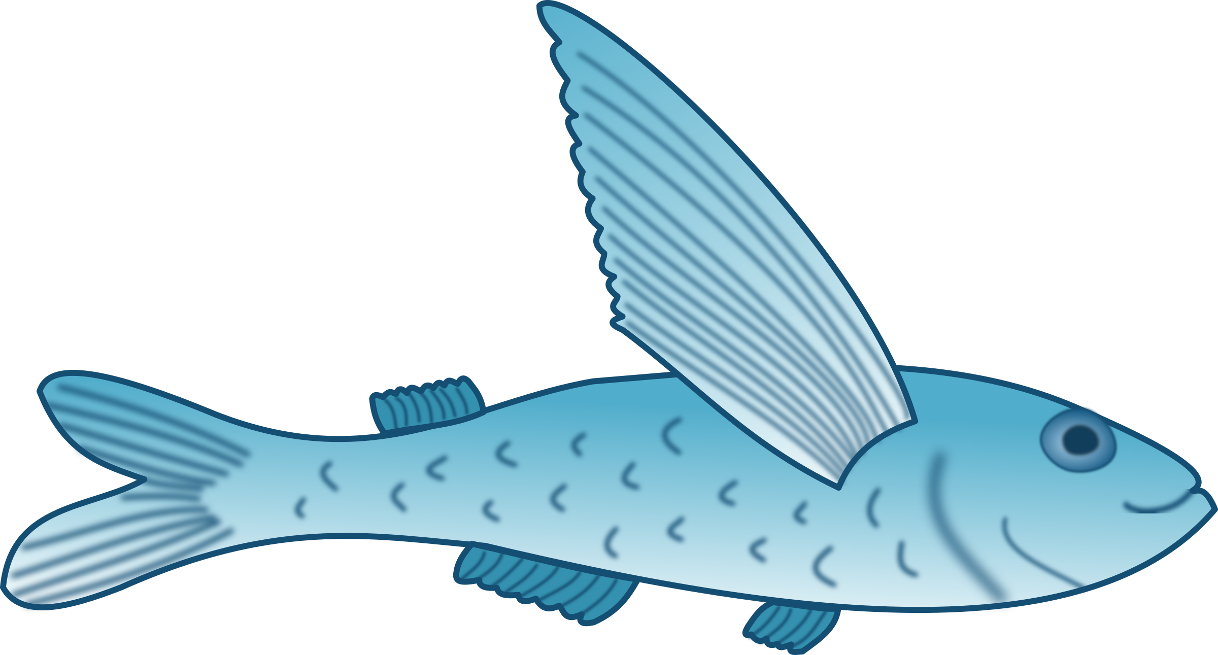 Flying Fish Clip Art (2400x1291)