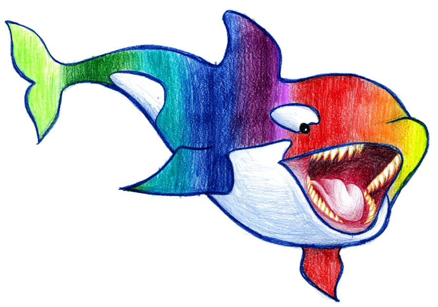 Le Rainbow Whale By Routani - Transparent Rainbow Whale (900x630)