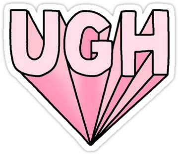 ''ugh' Funny Tumblr Sticker' Sticker By Youtubemugs - Stickers Png (375x360)