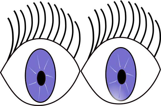 Blue Eyes Clipart Surprised Eye - Eyes Wide Open Cartoon (515x340)