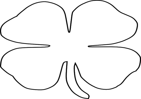 Shamrock Four Leaf Clover Clip Art - 4 Leaf Clover Template (476x333)
