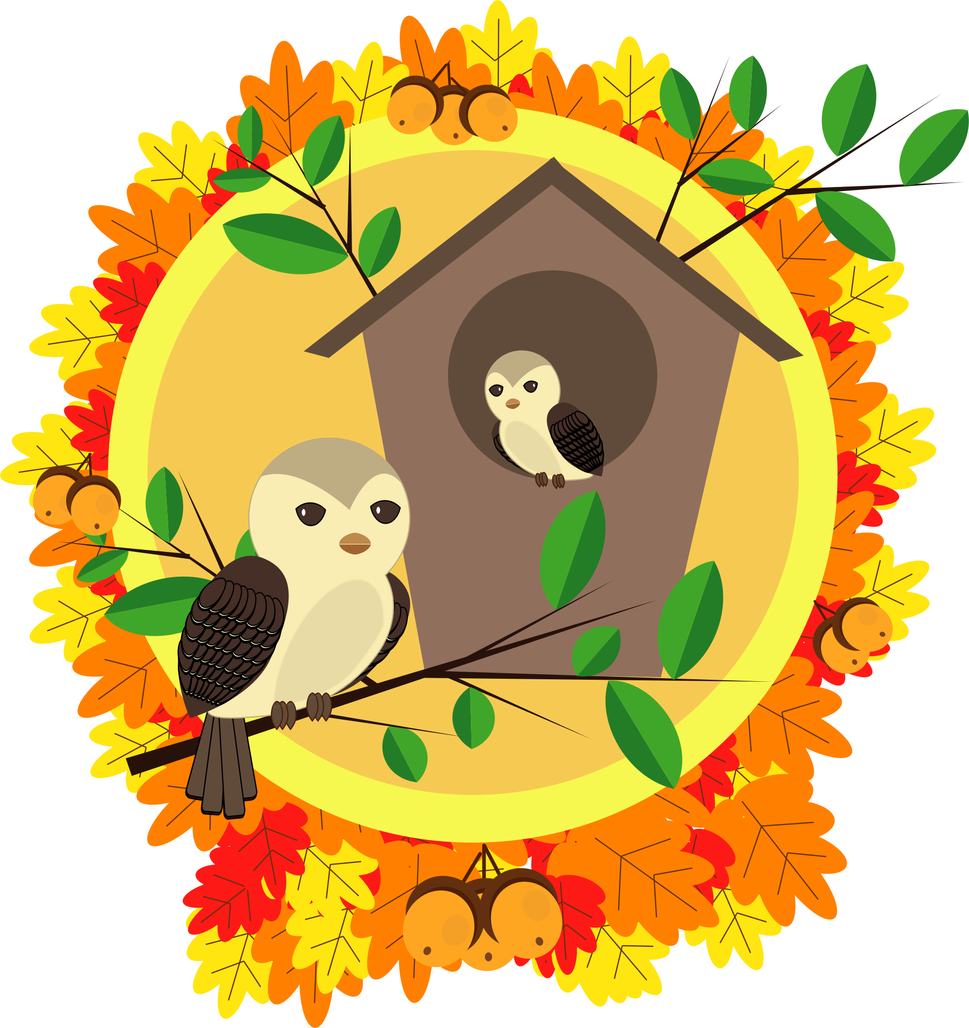 Autumn Clip Art 6, - Birdhouse Cliparts (1918x2034)