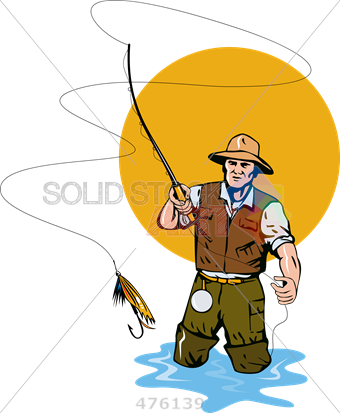 Stock Illustration Of Cartoon Rendition Of Fisherman - Fishing Vector (340x413)